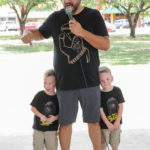 Omar Baca (candidate for Hays County Commissioner, Precinct 4) speaks at the Kyle/Buda-Area Democrats Ice Cream Social on Aug. 5 at the Kyle City Square Park gazebo. 
Photo by Christopher Paul Cardoza
